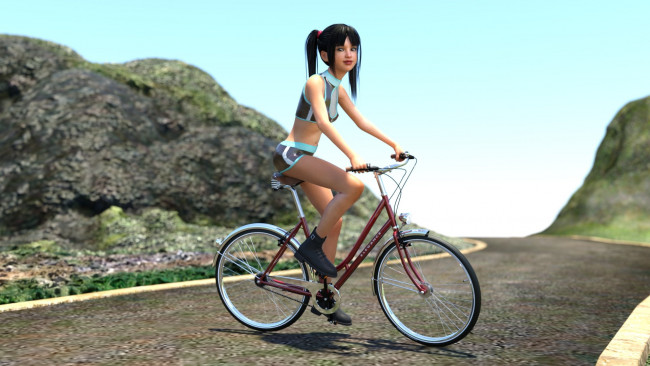 Обои картинки фото 3д графика, люди , people, фон, взгляд, девочка