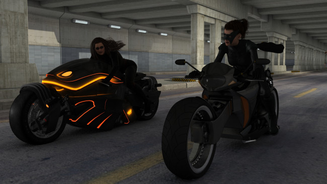 Обои картинки фото 3д графика, люди-авто, мото , people- car ,  moto, фон, взгляд, девушки