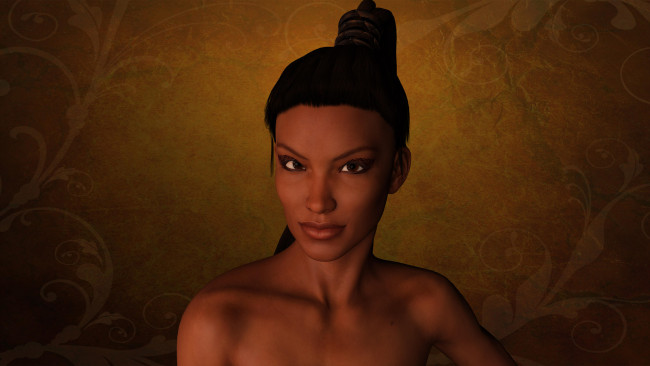 Обои картинки фото 3д графика, портрет , portraits, фон, девушка, взгляд