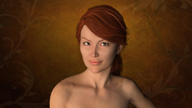 Обои картинки фото 3д графика, портрет , portraits, фон, взгляд, девушка