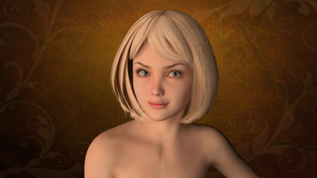 Обои картинки фото 3д графика, портрет , portraits, фон, взгляд, девушка