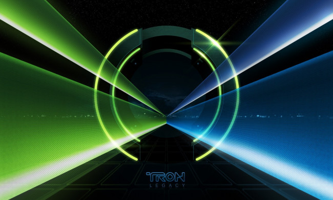 Обои картинки фото кино фильмы, tron legacy, лучи, кольца, наследие