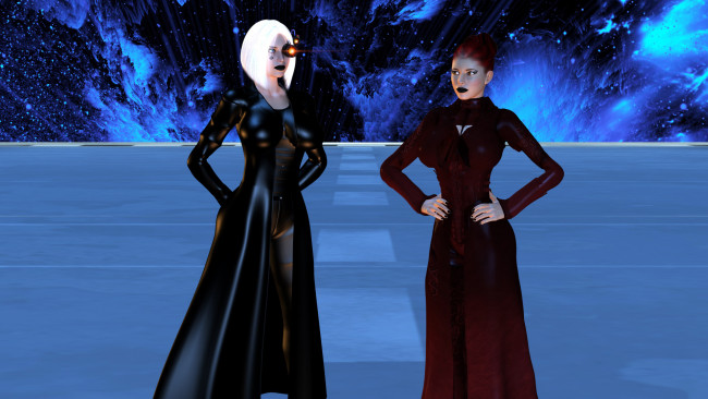 Обои картинки фото 3д графика, фантазия , fantasy, девушки, фон, униформа