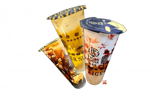 Обои картинки фото рисованное, еда, стаканчики, десерт