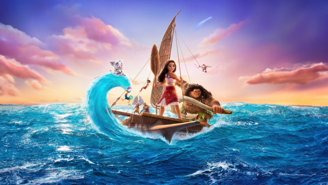 Обои картинки фото moana 2 ,  2024 , мультфильмы, moana 2, мoана, втoрая, часть, latest, textless, мюзикл, приключения, семейный