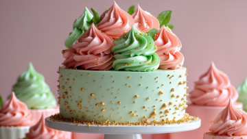 обоя 3д графика, еда-, food, кремовый, торт