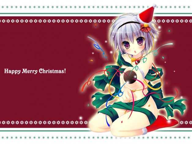 Обои картинки фото аниме, merry, chrismas, winter