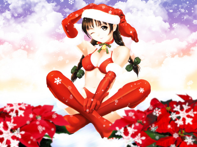 Обои картинки фото аниме, merry, chrismas, winter