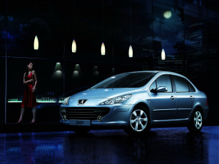 Картинка автомобили авто девушками peugeot 307