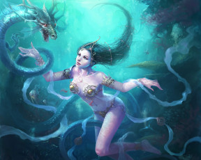 Картинка by redpeggy фэнтези красавицы чудовища seadragon дракон девушка
