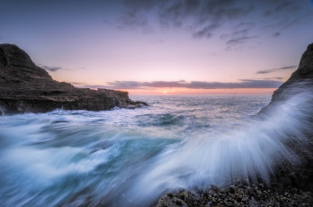 Картинка природа моря океаны скалы закат новая зеландия океан new zealand