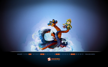 Картинка календари рисованные векторная графика девушка змея