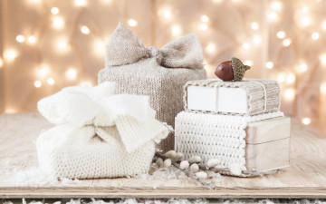 Картинка праздничные подарки коробочки мешочек коробки