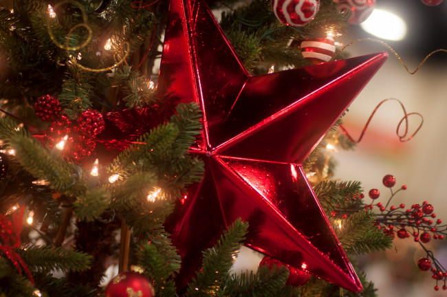 Обои картинки фото праздничные, снежинки, звёздочки, звезда
