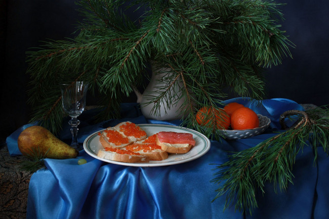 Обои картинки фото праздничные, угощения, бутерброды, икра
