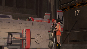 Картинка 3д+графика фантазия+ fantasy космический корабль девушки