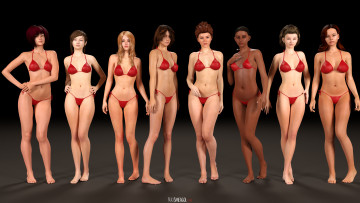 Картинка 3д+графика люди+ people фон взгляд девушки