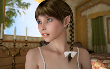Картинка 3д+графика эльфы+ elves эльфийка фон взгляд