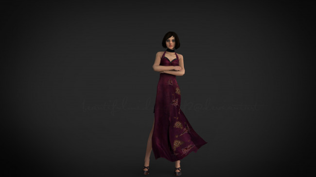 Обои картинки фото 3д графика, люди , people, взгляд, фон, девушка