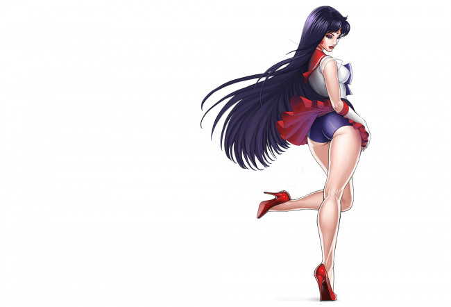 Обои картинки фото рисованное, люди, фон, белый, костюм, брюнетка, девушка