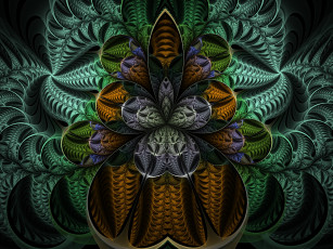 Картинка 3д+графика фракталы+ fractal цвета фон узор