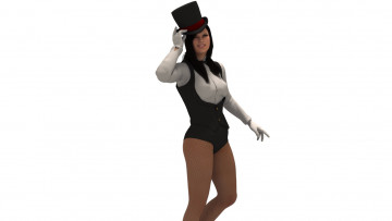 Картинка 3д+графика люди+ people девушка шляпа фон взгляд