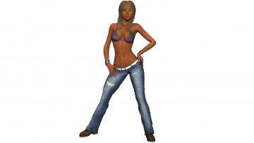 Картинка 3д+графика люди+ people фон взгляд девушка поза