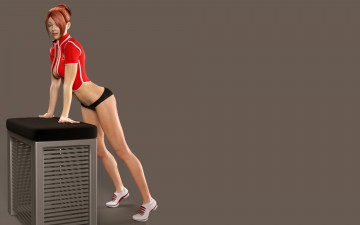 Картинка 3д+графика люди+ people взгляд фон девушка короб