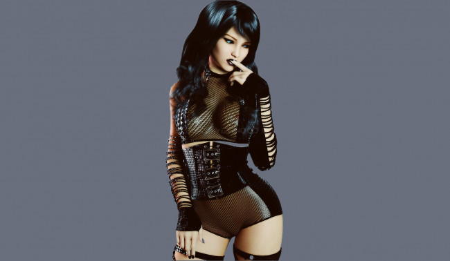 Обои картинки фото 3д графика, люди , people, униформа, фон, девушка