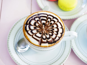 Картинка еда кофе +кофейные+зёрна рисунок капучино