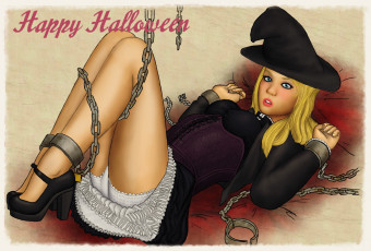 Картинка праздничные хэллоуин цепь фон девушка взгляд