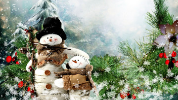 Картинка праздничные снеговики коллаж