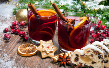 Картинка праздничные угощения печенье глинтвейн пирог