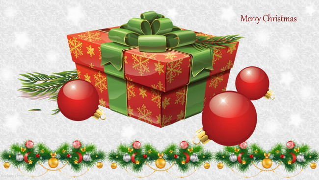 Обои картинки фото праздничные, векторная графика , новый год, подарки, фон, шары