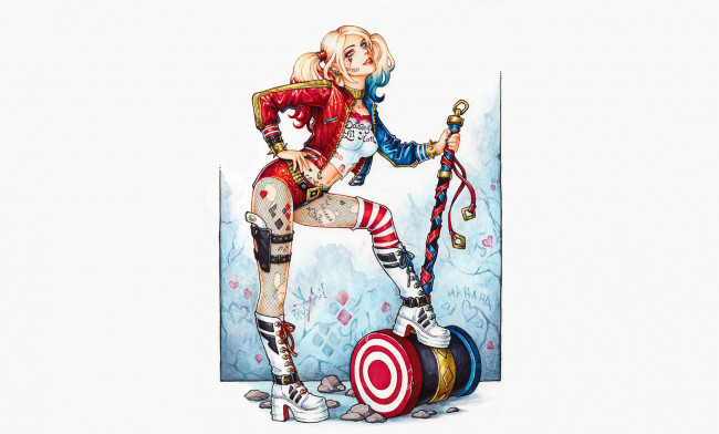 Обои картинки фото рисованное, комиксы, девушка, фон, униформа, киянка