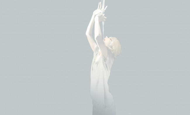 Обои картинки фото аниме, unknown,  другое, парень, жидкость