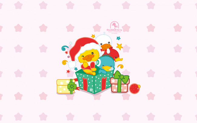 Обои картинки фото праздничные, векторная графика , новый год, утки