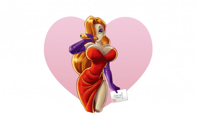 Обои картинки фото рисованное, комиксы, девушка, фон, морковка, платье