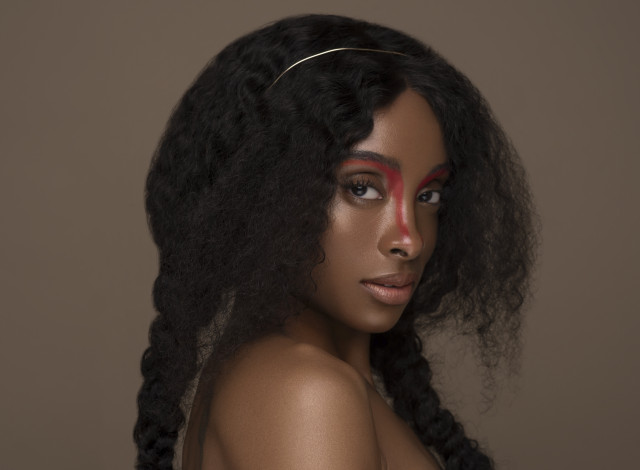 Обои картинки фото victory jones, девушки, -unsort , лица,  портреты, темнокожая, портрет, victory, jones, мулатка, причёска, девушка, макияж, фотомодель, модель, взгляд, лицо