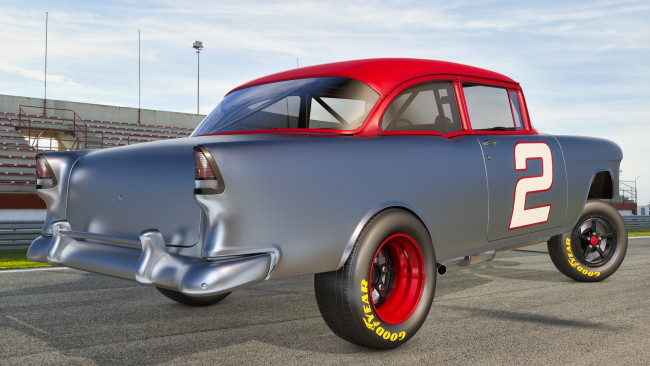 Обои картинки фото автомобили, 3д, 1955г, chevrolet