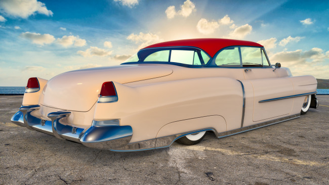 Обои картинки фото автомобили, 3д, cadillac, 1951г