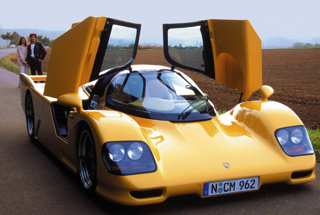 Обои картинки фото porsche dauer 962 le mans based on porsche 962 1994, автомобили, porsche, жёлтый, 1994, dauer, based, le, mans, 962