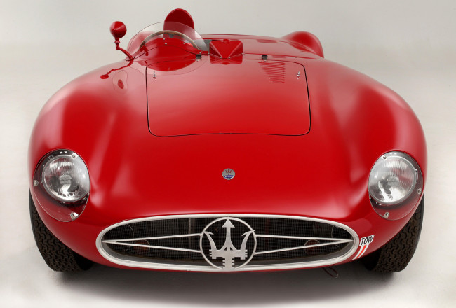 Обои картинки фото maserati 300s 1956, автомобили, maserati, 1956, красный, 300s