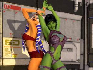 Картинка 3д+графика существа+ creatures девушки взгляд фон