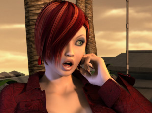 Картинка 3д+графика портрет+ portraits девушка взгляд фон