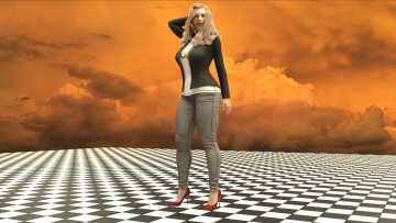 Картинка 3д+графика люди+ people взгляд девушка фон