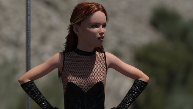 Обои картинки фото 3д графика, люди , people, девушка, взгляд, фон