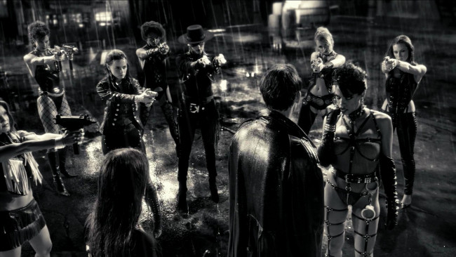 Обои картинки фото кино фильмы, sin city,  a dame to kill for, оружие, девушки, дождь