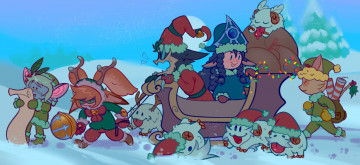 Картинка видео+игры league+of+legends tristana poppy veigar lulu teemo poro сани снег