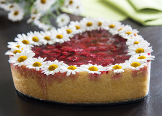 Картинка еда торты ягодный торт ромашки сердце